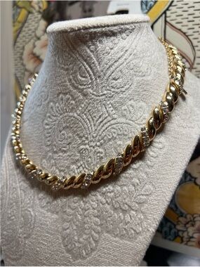 Sugar fix by BaubleBar Gold-Tone Twisted Link Necklace with Crystal Accents